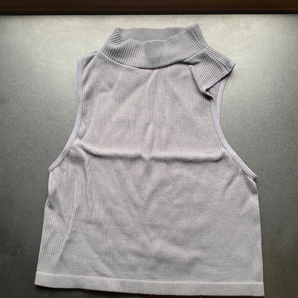 Zara ribbed high neck crop tank